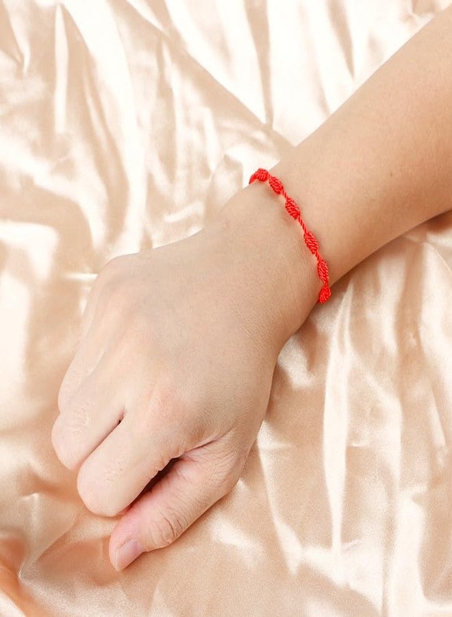 WENGIFT Destination Christmas Red String of Fate 7 Knots Couples Bracelets - Meaningful Matching Bracelets & Protective Amulet Gift for Anniversary, Valentine, Long Distance Love, His and Hers - Image 3
